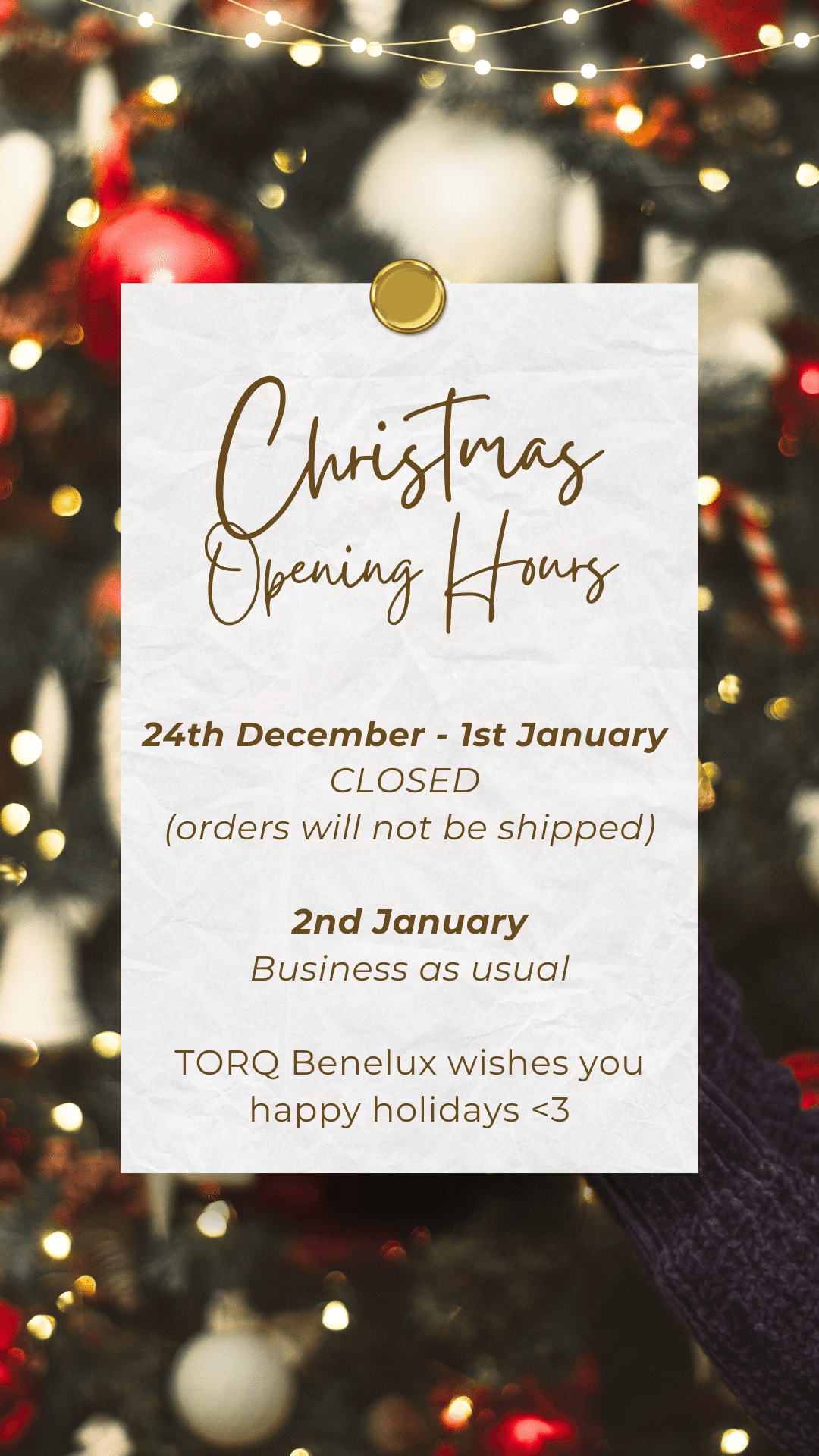 Christmas Opening Hours
